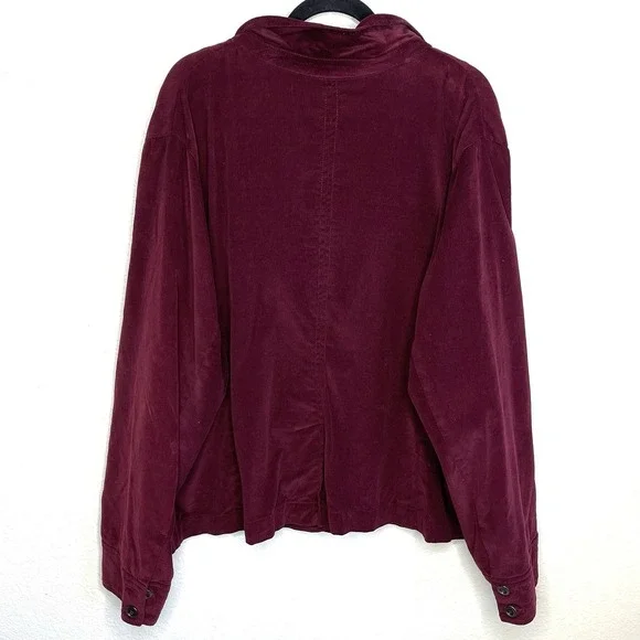 Lane Bryant Women's Velvet Velour Maroon Blazer Jacket Size 26 Dark Academia - Picture 9 of 9